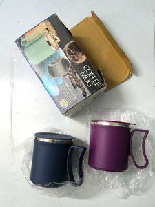 100% new insulated steel coffee mug 2 pcs