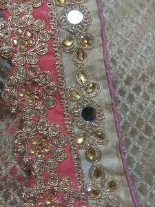 Half Net Sadi With Blause