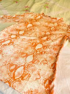 MNG Orange Snake Skin Top