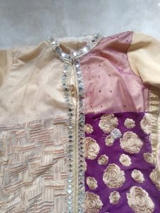 Beautiful Georgette Purple Dress With Embroidery