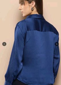 Elegant Blue Satin Top