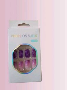 Purple Glitter Press On Nails