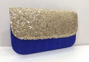 Silk Sequins Envelope Clutch cum Sling