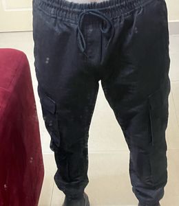 Highlander Men Charcoal Cargo Jogger Trousers