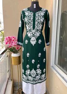 Premium Chikankari Modal Kurti And Palazzo Set 🍂