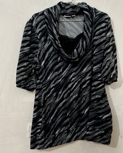 Striped Cowl Neck Top