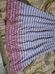 Trendy Striped Kurti Dress with Embroidered Detail