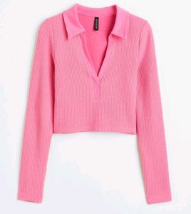 H&m Ribbed Collared Top