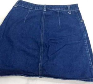 Denim Button Front Mini Skirt