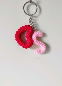Letter Keychain - S with Heart