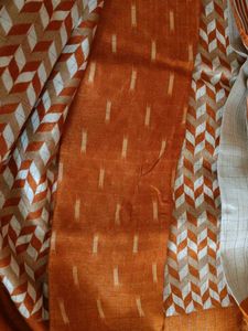 Light Weight Cream With Brown Saree