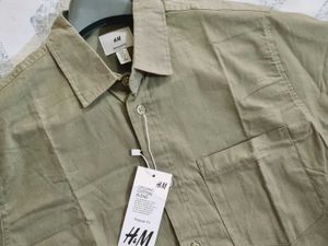 New H&amp;M Cotton Shirt - Olive
