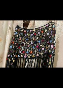 Crochet Fringe Pancho Handmade
