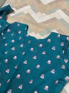 Teal Embroidered Kurta and Pant