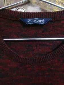 Maroon And Black HighLo Sweater