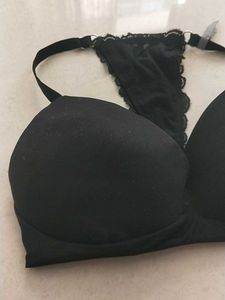 34D Black Lace Detail Bra