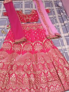 Stunning Pink Embroidered Lehenga Choli