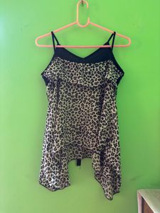 Y2K Leopard Print Spaghetti Strap Top