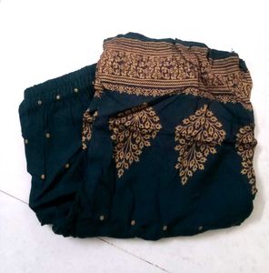 Green Girls Kurta And Plazzo Set