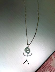 Funny Stick Figure Flipping Off Necklace