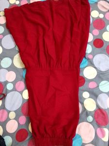 Red Embellished Kurta