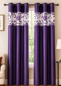 Purple Floral Curtains(new) pack of one