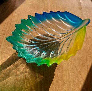 MIKASA WALTHER GLASS LEAF SHAPED WEST GERMANY BOWL