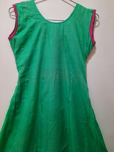 Green Embroidered Anarkali Dress