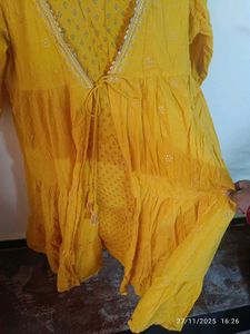 xxl Elegant Yellow double layer  Kurta