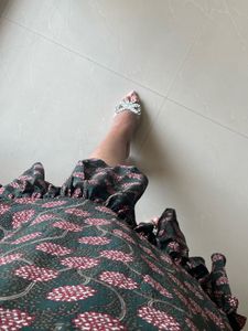 Floral Print Ruffle Hem Dress