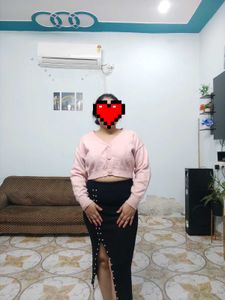 Cute Pink Crop Cardigan top