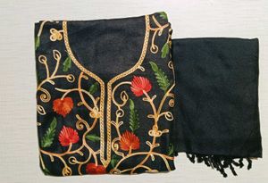 kashmiri embroidery woollen Unstitched Suit
