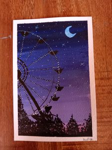 Acrylic On Paper - Starry Ride