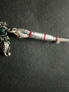 Green Silver Oxidised Necklace Set
