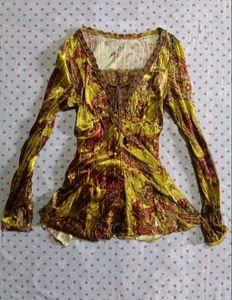 Floral Velvet Long Sleeve Top