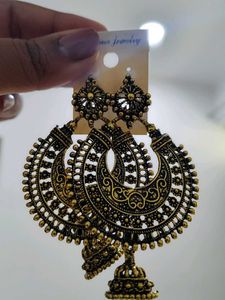 Statement Gold Jhumka Earrings