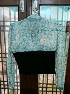 Floral Sheer Top with Chain Detail