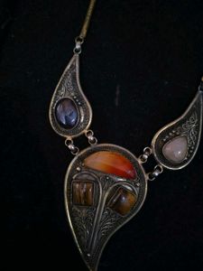 Handcrafted Vintage Neckpiece With Real Crystals
