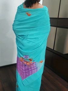Pure italian Crepe saree