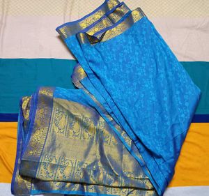 Floral Blue saree