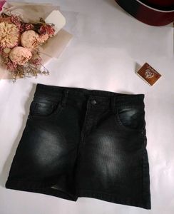 Black Denim Shorts