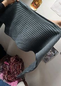 Gray Ribbed Skirt