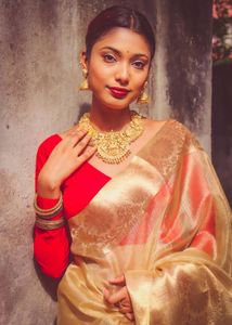 Elegant Gold Saree