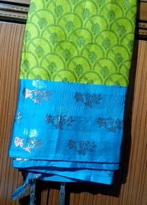 Fluorescent Green Colour Saree