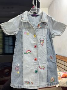 Denim Dress with Patches