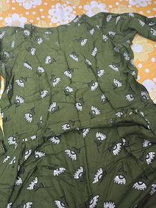 Olive Floral Print Dress