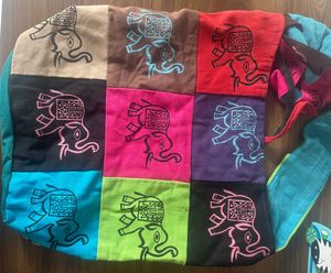 Multicolor Tote Bag With Wide Strap