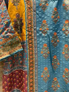 Multi Colored Kurta Set With Dupatta