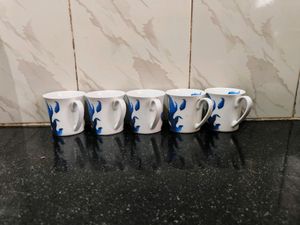 5 Tea ☕ Cups 🍵 Ceramic Made &amp; In Good Condition