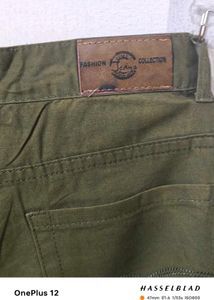 Fine Military Green Side Cut Pocket Jeans